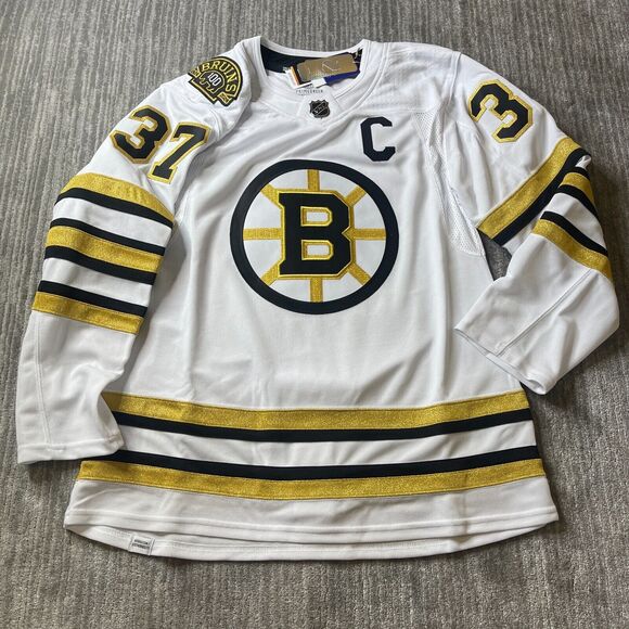 Boston Bruins Patrice Bergeron Jersey Mens 50 Adidas 100th Anniversary Authentic - Picture 1 of 11